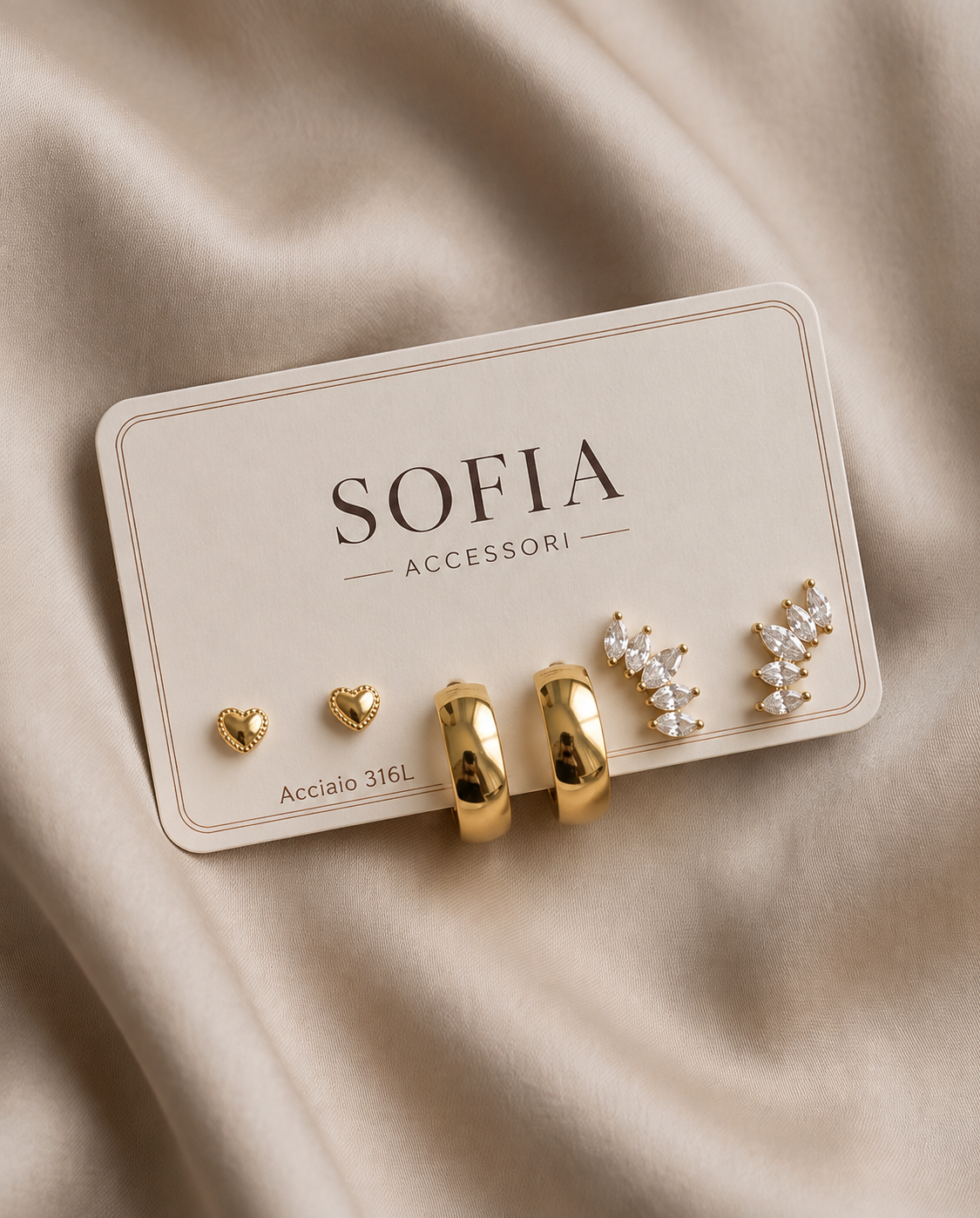 Orecchini Luna set da 6 pezzi