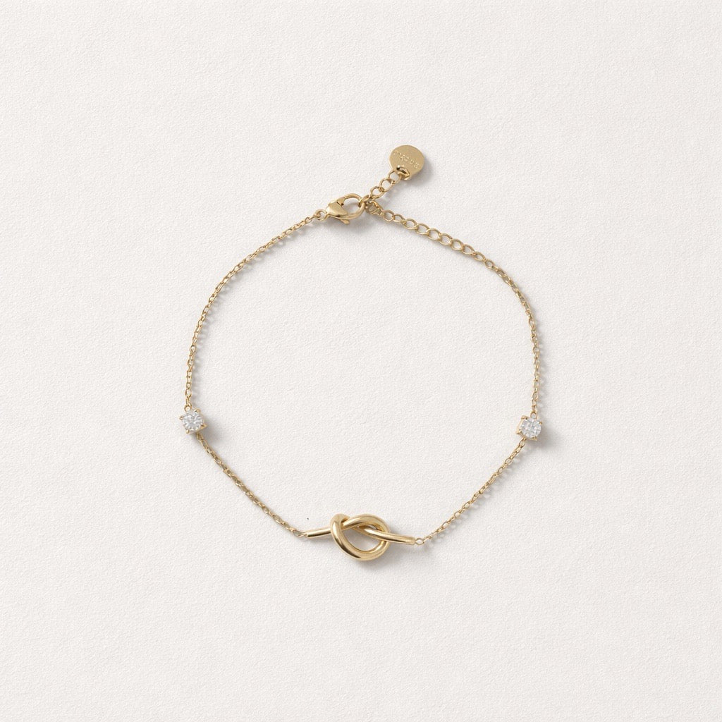 Bracciale in acciaio inox con nodino e punti luce