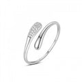 Anello acciaio inox regolabile con strass