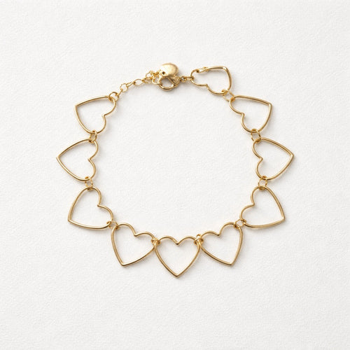 Bracciale acciaio inox cuoricini