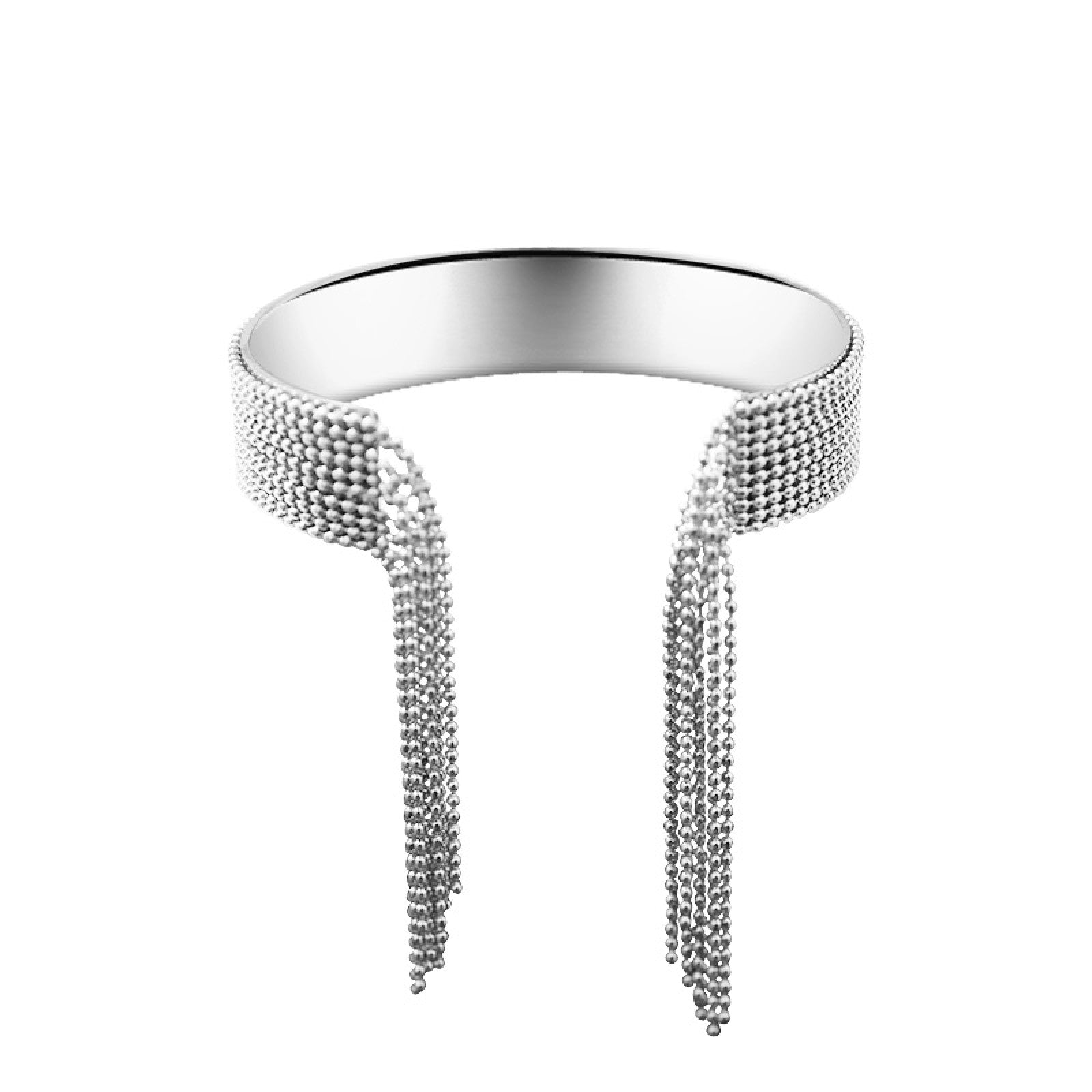 Bracciale rigido acciaio inox con fili pendenti