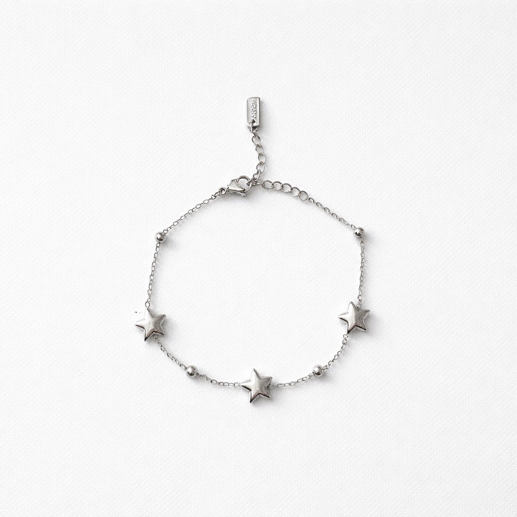 Bracciale acciaio inox stelline Gold