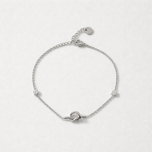 Bracciale in acciaio inox con nodino e punti luce