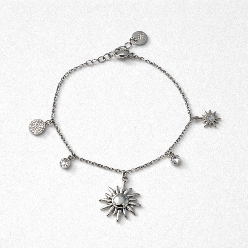 Bracciale acciaio inox con sole pendente