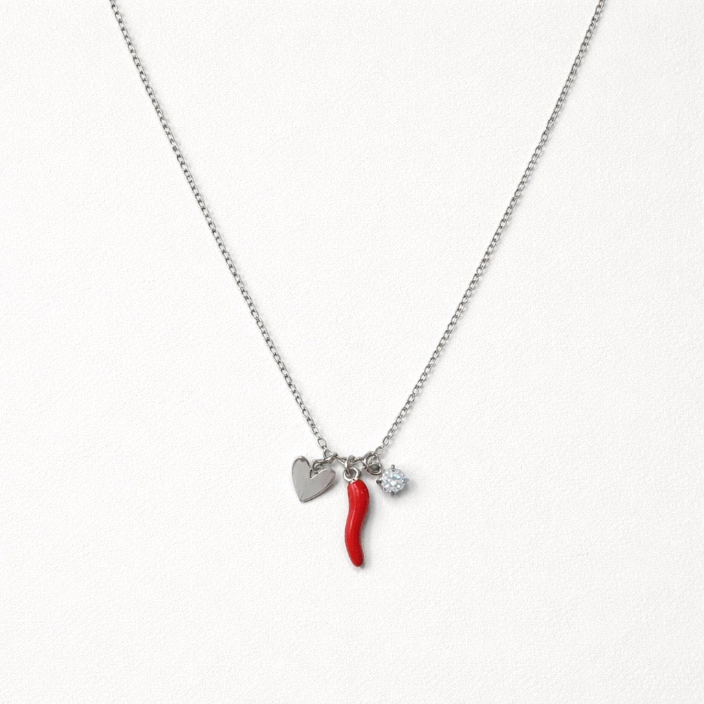 Collana acciaio inox cornetto