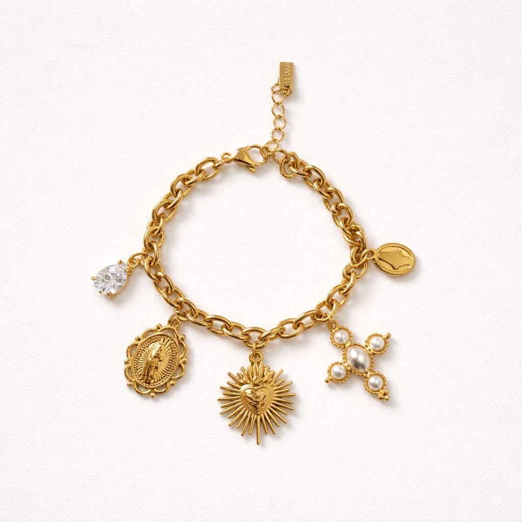 Bracciale in acciaio inox con charms