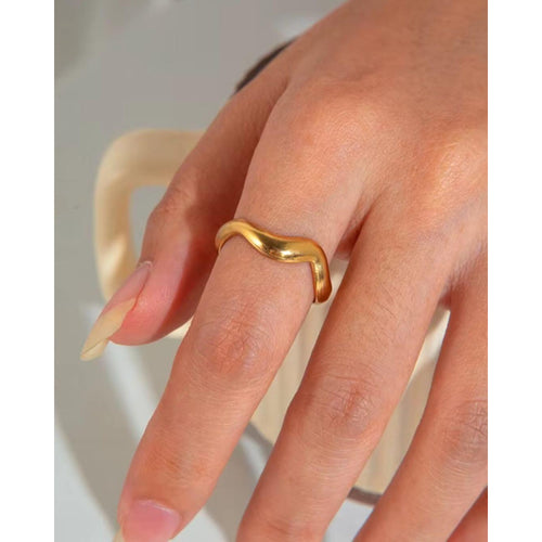 Anello acciaio inox regolabile a ondine