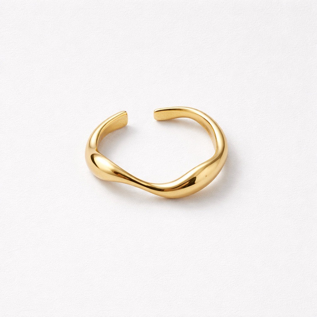 Anello acciaio inox regolabile a ondine
