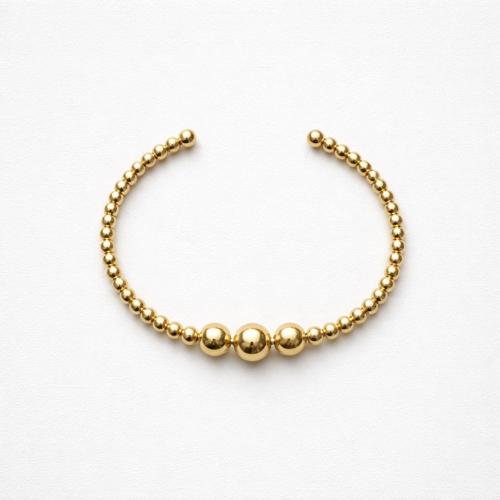 Bracciale rigido con sfere in acciaio inox