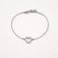 Bracciale in acciaio inox con cuore in strass