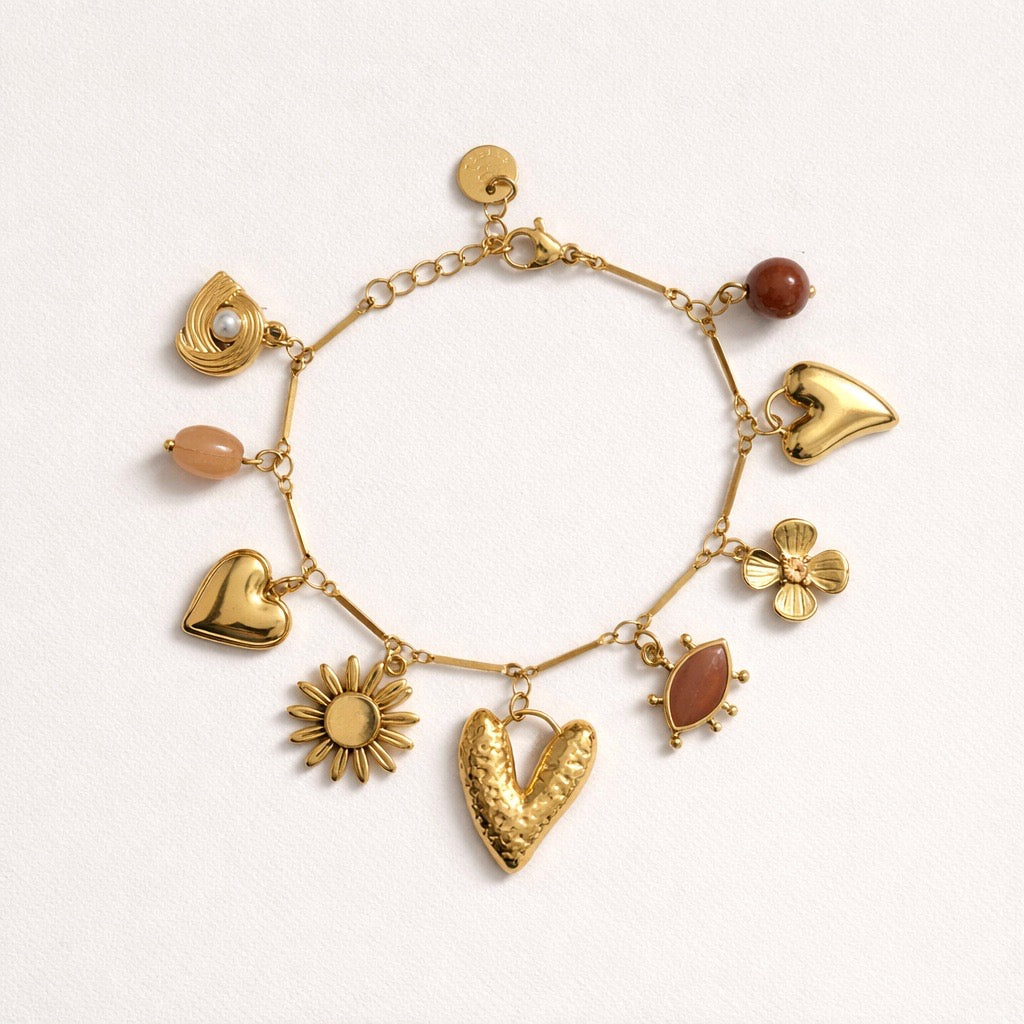 Bracciale in acciaio inox con charms