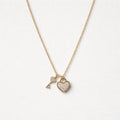 Collana acciaio inox con cuore e chiave