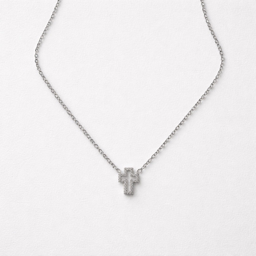 Collana acciaio inox con mini croce