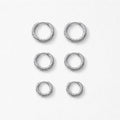 Set di 3 paia di orecchini a cerchio intrecciato in acciaio inox