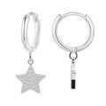Orecchini acciaio inox con stellina pendente