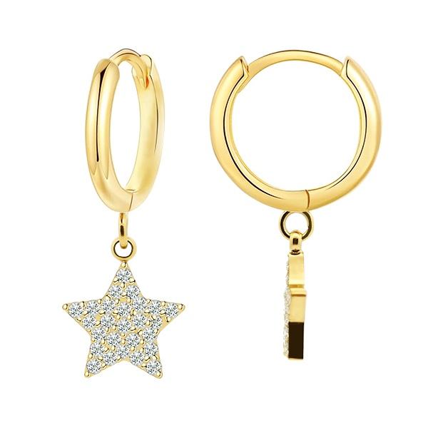 Orecchini acciaio inox con stellina pendente