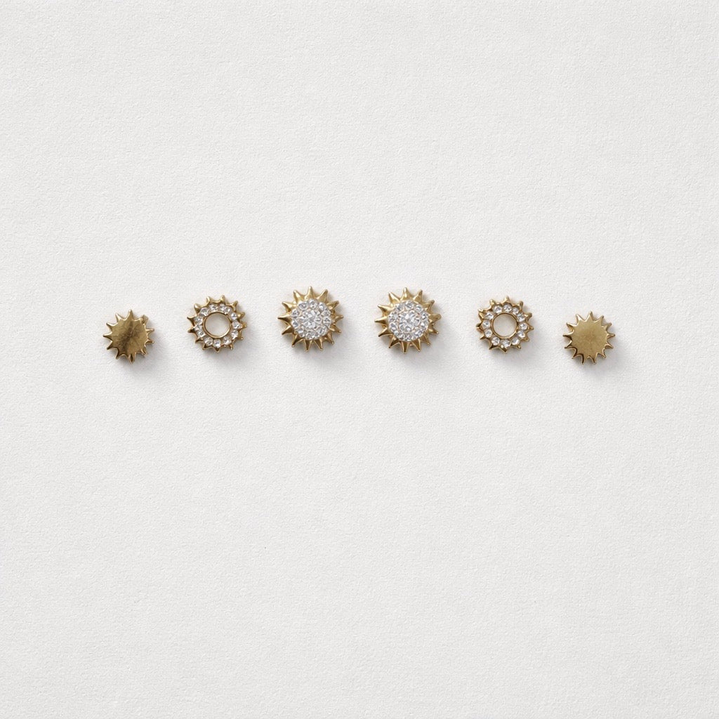 Set di 3 paia di orecchini acciaio inox con strass