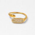 Anello in acciaio inox regolabile con strass