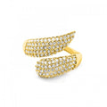 Anello acciaio inox regolabile con strass