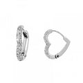 Orecchini cerchi cuori strass 1.5cm