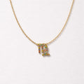 Collana acciaio inox con ciondolo segno della Vergine in strass