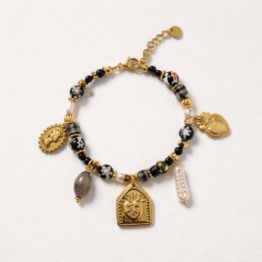 Bracciale acciaio inox con charms