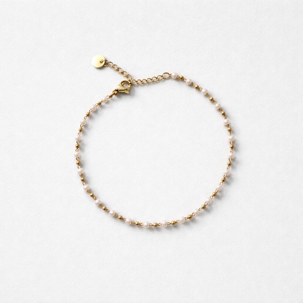 Bracciale extra fino acciaio inox con perline