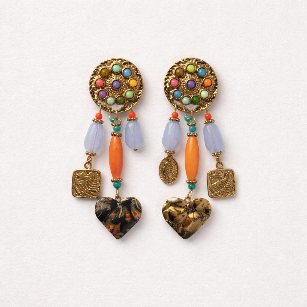 Orecchini acciaio inox con charms