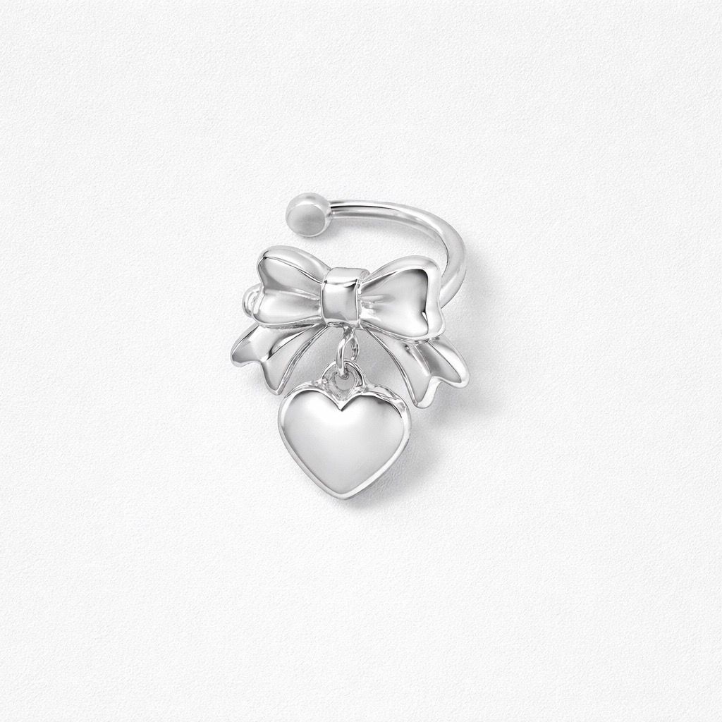 Ear Cuff acciaio inox fiocco pendente