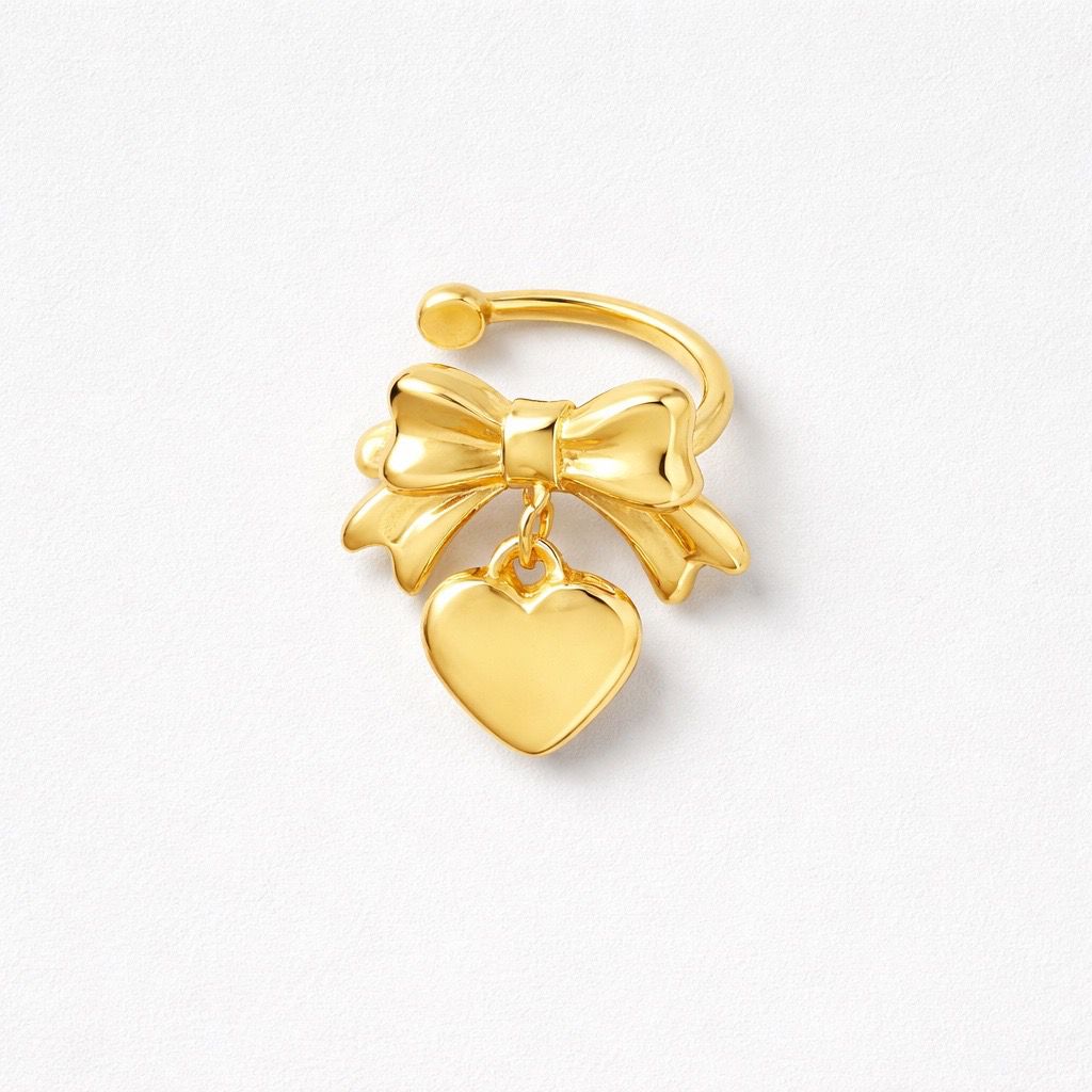 Ear Cuff acciaio inox fiocco pendente