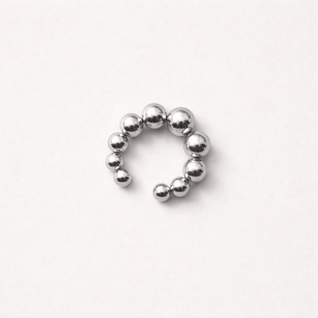 Ear Cuff acciaio inox con pallini