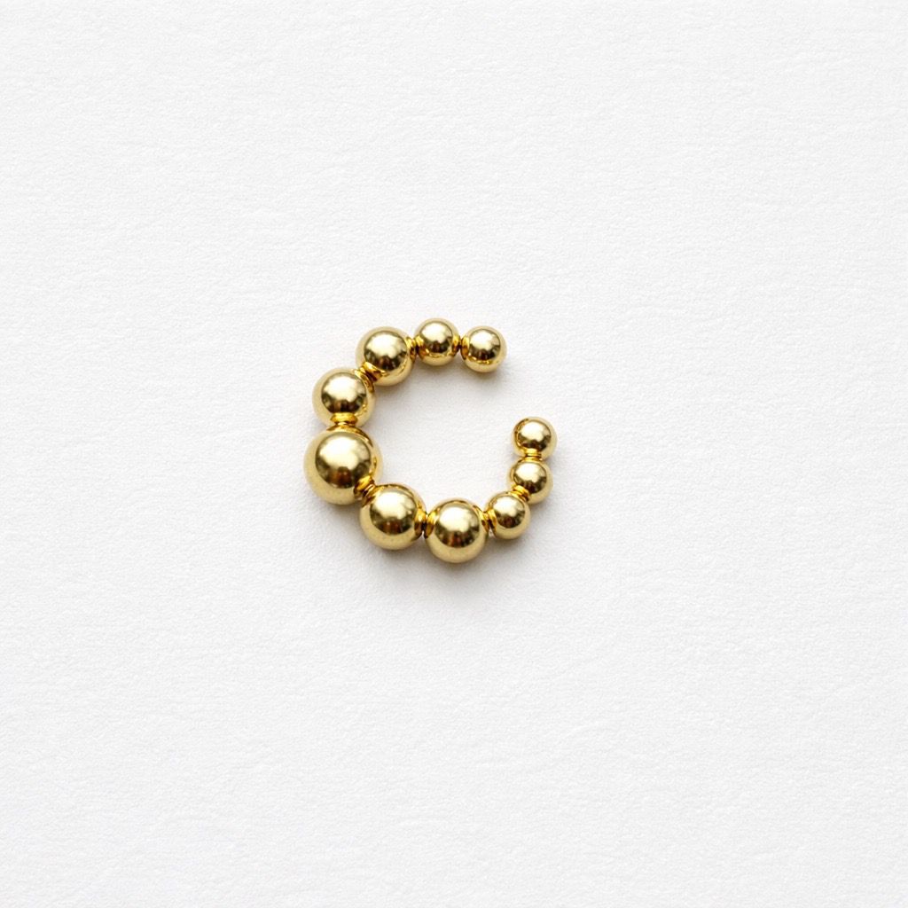 Ear Cuff acciaio inox con pallini