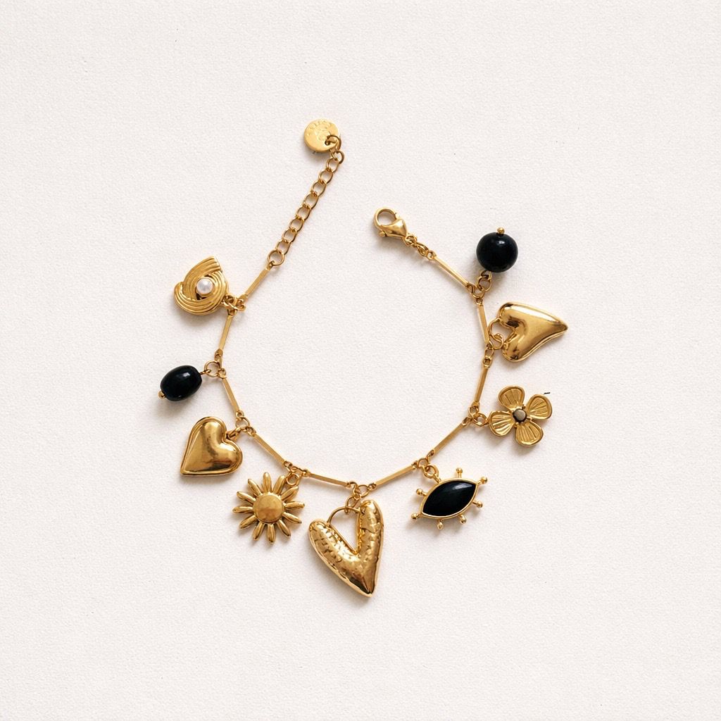 Bracciale in acciaio inox con charms