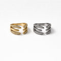 Anello acciaio inox regolabile con strass