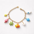 Bracciale a catena in acciaio inox con charms colorati