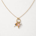 Collana in acciaio inox con mini pendenti colorati