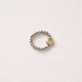 Anello elastico in ematite con cuoricino