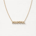 Collana acciaio inox con scritto mamma in strass