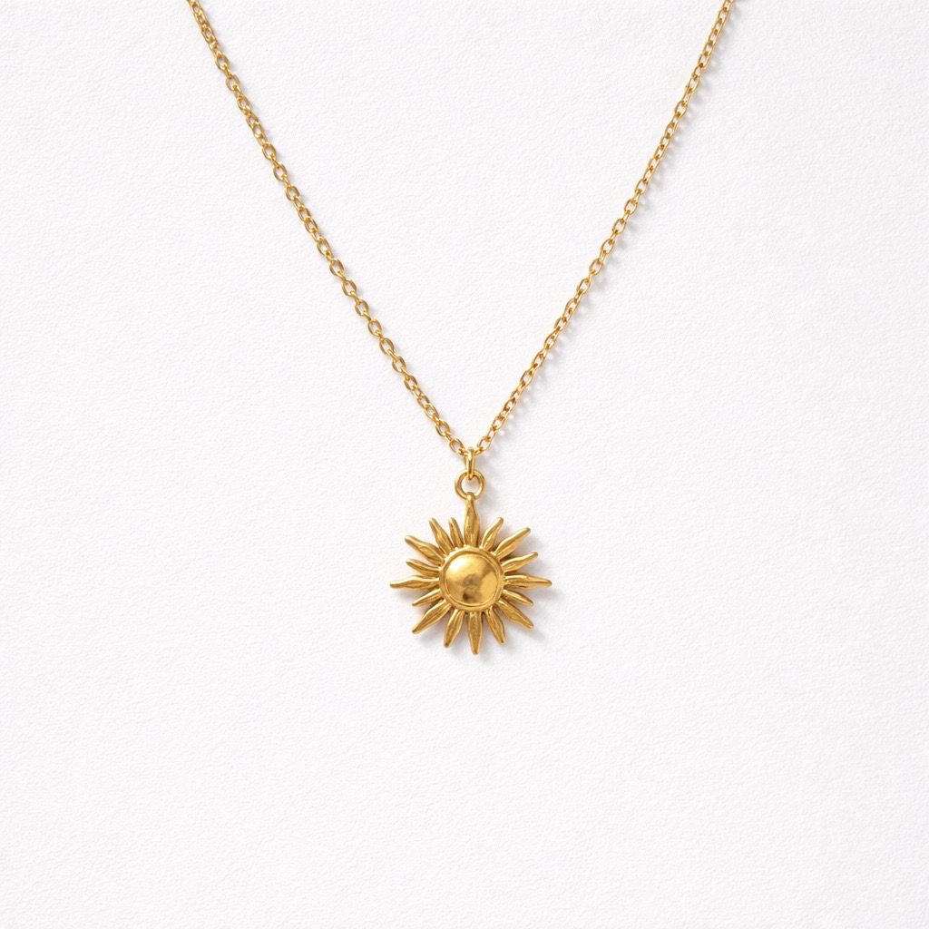 Collana acciaio inox con sole pendente