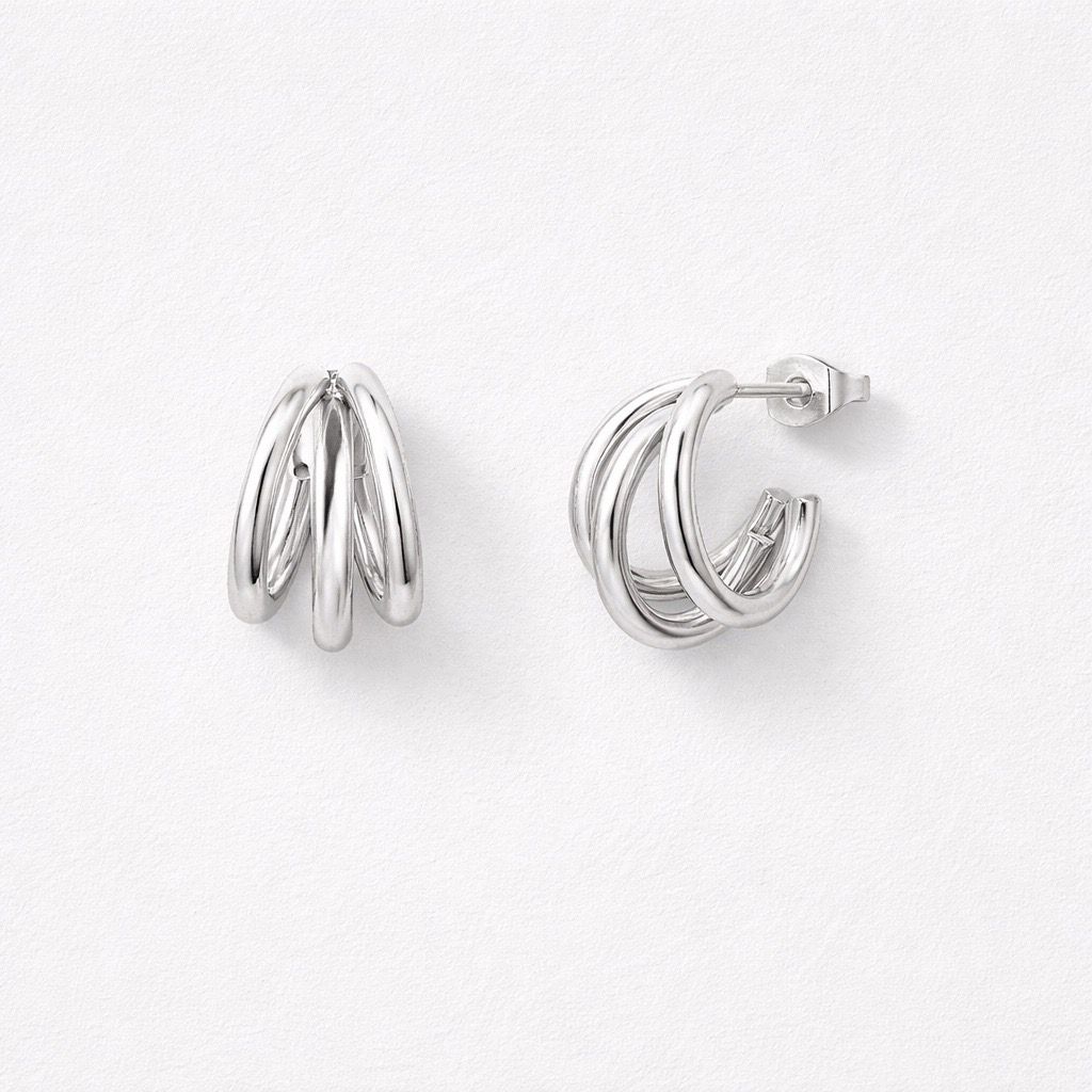 Orecchini acciaio inox triplo filo