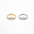 Anello in acciaio inox regolabile con punta strass