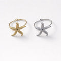 Anello in acciaio inox regolabile con stella marina