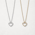 Collana regolabile acciaio cuore strass