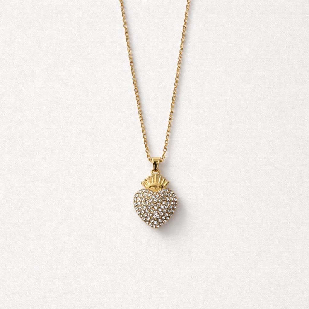 Collana regolabile acciaio cuore sacro