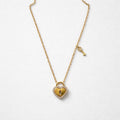 Collana regolabile acciaio cuore lucchetto