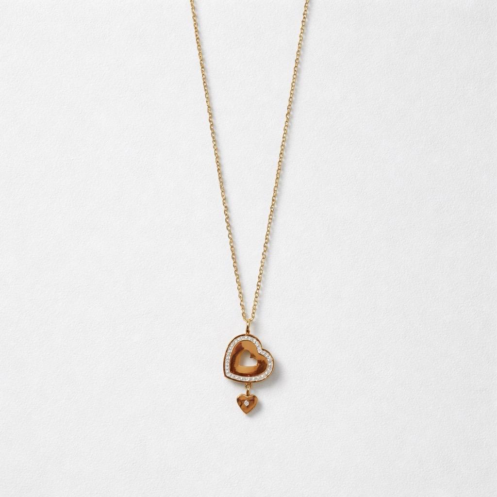 Collana regolabile acciaio cuore pendente