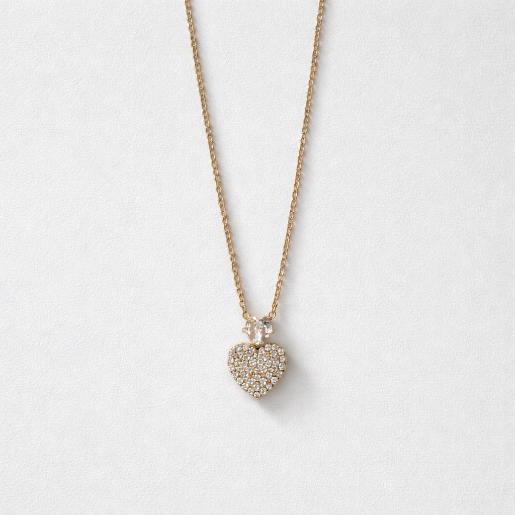 Collana regolabile acciaio cuore con punto luce