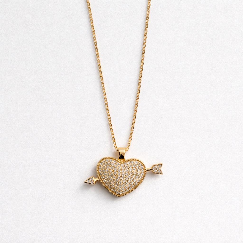 Collana regolabile acciaio cuore cupido
