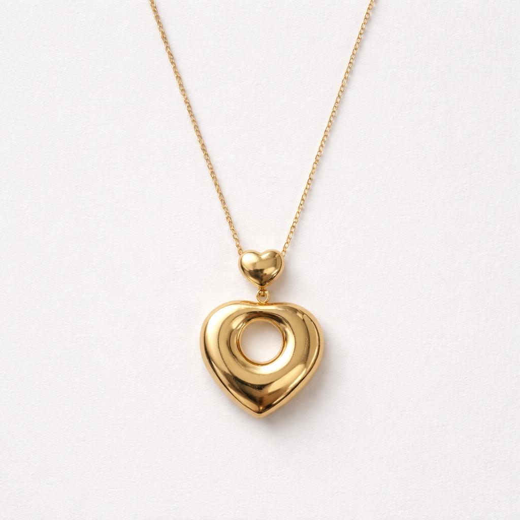 Collana regolabile acciaio cuore ciondolo