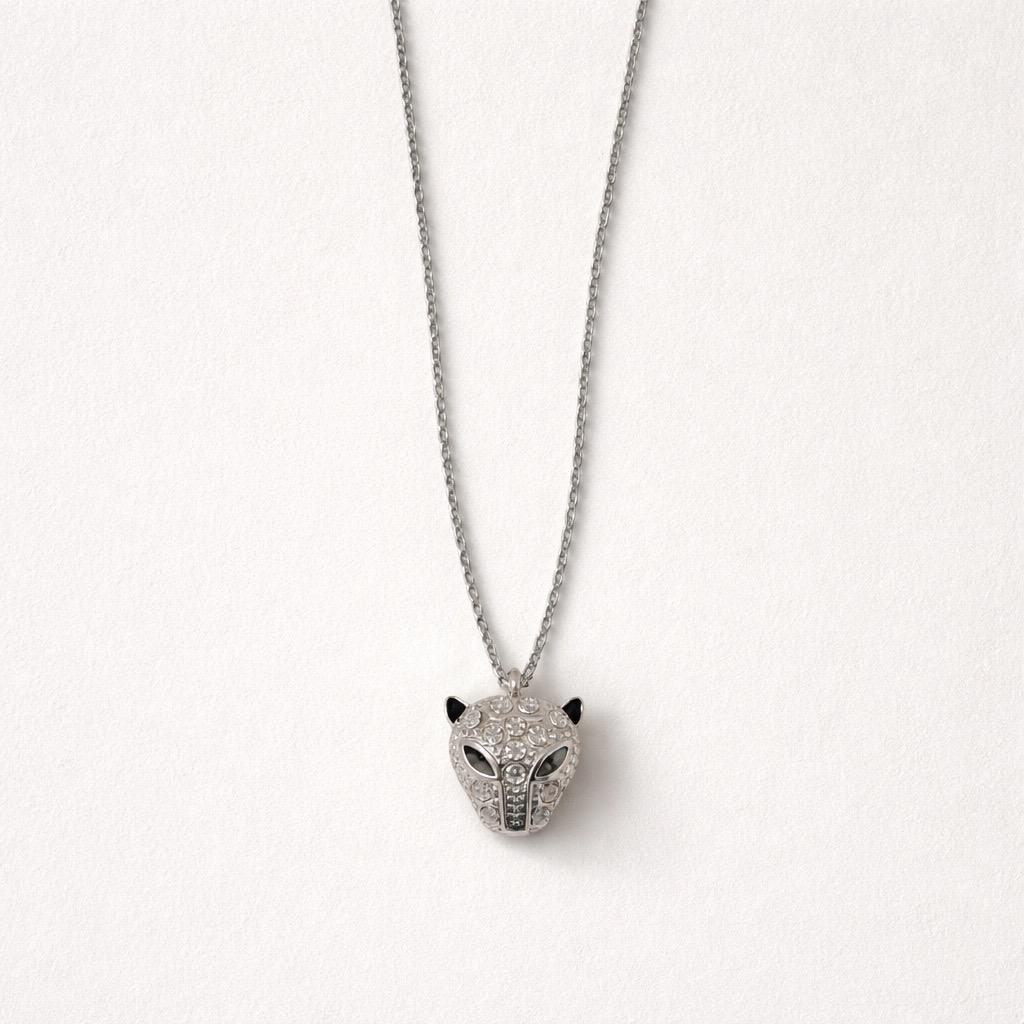 Collana regolabile acciaio leopardo